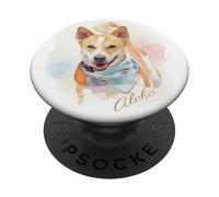 Aloka - The Walk for Peace Dog Spreading Hope Watercolor PopSockets PopGrip Adhesivo