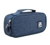 Alokik Enterprise Happy Life - Estuche grande para lápices de Cepacity azul marino para niñas, gran capacidad, lo mejor para poner sacapuntas de goma, el mejor regalo para niñas