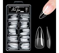 Alomd/ataúd/cuadrado/estilete puntas de uñas falsas, acrílico transparente, 10 tamaños a presión para extensiones de uñas postizas artificiales