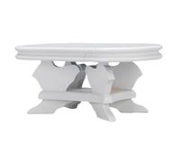 Alomejor 1:12 Mesa de café en Miniatura de Casa de Muñecas, Accesorios de Decoración de la Mesa de té en Miniatura de Forma Blanca
