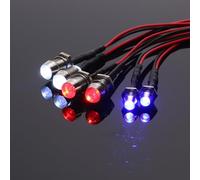 Alomejor 1/18 Truck Essential 6 Kit de Reemplazo de Luces LED 2 Blanco 2 Rojo Suspensión Delantera 4WD RC Racing Truck y Rojo LED para Niños