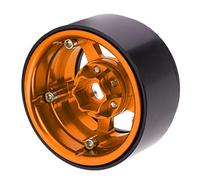Alomejor 1.9 Beadlock Wheels RC Car 5 Hoyos Lluvias de Aluminio Aleación Lock Alejo Diseño de Piel para la Piel para Scx10 90046 D90 HSP HPI (Dorado)