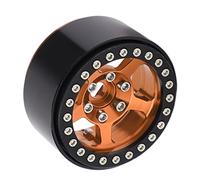 Alomejor 1.9 Beadlock Wheels RC Car 5 Hoyos Lluvias de Aluminio Aleación Lock Alejo Diseño de Piel para la Piel para Scx10 90046 D90 HSP HPI (Rosa y Dorado)
