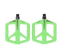Alomejor 1 par de Pedales de Bicicleta, Pedales de Bicicleta de Plataforma Plana Antideslizantes de Fibra de Nailon con Rodamiento Suave para Ciclismo de Montaña y Carretera (Green)