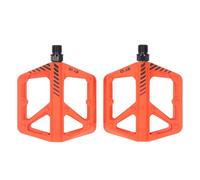 Alomejor 1 par de Pedales de Bicicleta, Pedales de Bicicleta de Plataforma Plana Antideslizantes de Fibra de Nailon con Rodamiento Suave para Ciclismo de Montaña y Carretera (Orange)