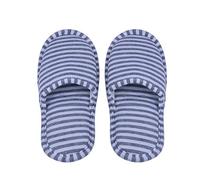 Alomejor 1 Par de Zapatillas de Viaje Plegables, Zapatillas de SPA Portátiles a Rayas, Zapatillas Antideslizantes de Algodón Suave Lavables Desechables para Interiores(Women Type-Raya Gris)