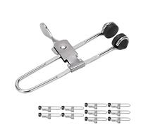 Alomejor 10 Abrazaderas de Rejilla de Acción de Palanca de Acero Inoxidable, Clips de Montaje de Azulejos Multifuncionales para Instalación en Techo, Duraderos y a Prueba de óxido, Color Plateado y