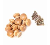 Alomejor 10 Pomos de Madera para Cajón de Armario, Duraderos para Cocina, Sala de Estar, Dormitorio, Madera Natural (Tamaño mediano 28MM)