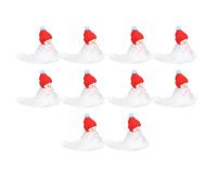 Alomejor 10 Uds Mini Figuras Navideñas de Casa de Muñecas, Juego de Muñecas de Madera para Accesorios de Fotografía de Escena DIY, con Decoraciones de Algodón
