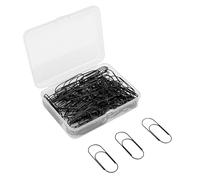 Alomejor 100 Clips de Papel de Metal Grandes en Forma de U para Organizar Documentos, Fotos, Sobres, Tamaño de 2 Pulgadas (BLACK)