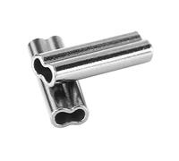 Alomejor 100 Uds. Conector de Tubo de Cobre de Engarce de Pesca de 6 Tamaños, Doble Cilindro, Manguitos de Línea de Pesca, Líder de Alambre (1,2mm*10mm)