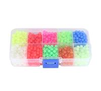 Alomejor 1000 Cuentas de Plástico Ovaladas Luminosas para Pesca, Señuelos de Pesca Flotantes y Oscuros, Cuentas Brillantes para Cebos de Pesca Nocturna