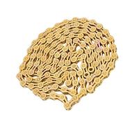 Alomejor 116 Eslabones Cadena de Bicicleta de 9 Velocidades Duradera Ultraligera para Conducción de Alta Velocidad Material Aleación Color Oro Cantidad 116