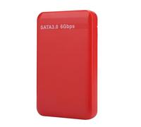 Alomejor 2.5 Inch Hard Disk Enclosure, Supports 6TB SSD (Rojo)