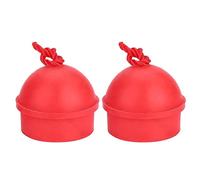 Alomejor 2 Piezas De Puntas De Cue No-Slip Cue Tip Chalk Billiard Pool Cue Chalk Holder(Red)
