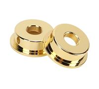 Alomejor 2 Piezas TL Placa de Conector de Guitarra Eléctrica Cubierta Redonda de Metal con Tornillos de Montaje, Soporte de Conector de Guitarra de Superficie Brillante, Accesorios de Tamaño