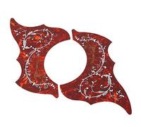 Alomejor 2 Unidades Placa Protectora para Guitarra Acústica, Pickguard Autoadhesivo Antiarañazos, Accesorio de Repuesto para Piezas de Guitarra (Rojo)