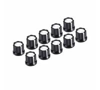 Alomejor 20 Perillas de Guitarra, Perillas de Control de Potenciómetro de Aluminio Negro para Guitarras y Bajos Eléctricos, Personalización en Forma de D con Tornillos de Fijación
