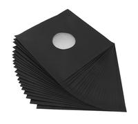 Alomejor 20 Piezas Chaquetas de Papel Kraft para Discos de 12 ", Fundas de Cartón Negras Mate, Cubiertas Exteriores Protectoras para Discos de 33 RPM