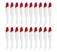 Alomejor 20 Señuelos de Pesca de Gel de Sílice con Cebo Suave, Cebo con Cola en T para Pesca en Agua Dulce y Salada, Atrae Peces con Diseño Realista (White)