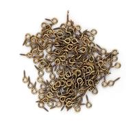 Alomejor 200 Alfileres de Ojo de Aleación Duradera para Fabricación de Joyas, Ganchos de Ojo de Hilo de Oro/Plata/Bronce para Colgantes, Adornos, Dijes, 0,16 * 0,3", 16 G (Bronce)