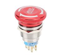 Alomejor 22mm Impermeable Botón de Parada de Emergencia Interruptor | Función de bloqueo automático, cabezal de aleación de aluminio, clasificación IP65, larga vida eléctrica