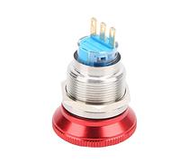 Alomejor 22mm Impermeable Botón de Parada de Emergencia Interruptor | Función de bloqueo automático, cabezal de aleación de aluminio, clasificación IP65, larga vida eléctrica