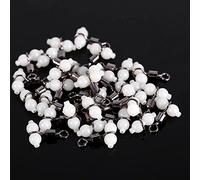 Alomejor 30pcs/set de anzuelos giratorios para pesca luminosos con triple rodillo giratorio con cuentas de brillo (2#)