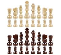 Alomejor 32 Piezas de Ajedrez de Madera, Piezas de Repuesto de Juego de Ajedrez Internacional con Material de Madera de Primera Calidad, para Tablero de de 40 Cm