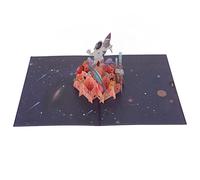 Alomejor 3D Birthday Card with Spaceman Design,厚纸质