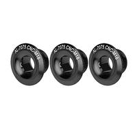 Alomejor 3pcs 18mm Tapa De Manivela De Bicicleta Aleación De Aluminio Eje De Bicicleta Eje Tornillo Tuerca(Black)