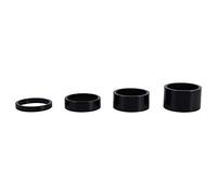 Alomejor 4 Arandelas Espaciadoras para Auriculares de Bicicleta, Aleación de Aluminio, 5/10/15/20 mm, Accesorios para Manillar de Bicicleta de Montaña y Carretera, Kit de Separadores para Bici (Azul)