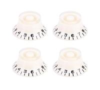 Alomejor 4 Piezas perillas de Control de Volumen perillas de Tono de Velocidad de Guitarra perillas de Control de Pedal de Efecto AMP para Parte de bajo de Guitarra(Blanco + Negro)