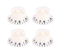 Alomejor 4 Piezas perillas de Control de Volumen perillas de Tono de Velocidad de Guitarra perillas de Control de Pedal de Efecto AMP para Parte de bajo de Guitarra(Blanco + Negro)