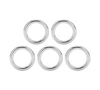 Alomejor 5 Anillos Redondos De Acero Inoxidable, Junta Tórica Soldada con Autógena Suave para Cinturón De Camping, Correas para Perros, Hardware(3 * 15mm)