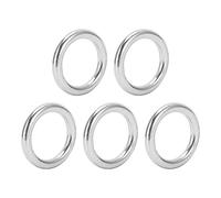 Alomejor 5 Anillos Redondos De Acero Inoxidable, Junta Tórica Soldada con Autógena Suave para Cinturón De Camping, Correas para Perros, Hardware(3 * 25mm)