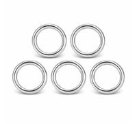 Alomejor 5 Anillos Redondos De Acero Inoxidable, Junta Tórica Soldada con Autógena Suave para Cinturón De Camping, Correas para Perros, Hardware(3 * 20mm)