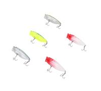 Alomejor 5 Señuelos de Pesca de Plástico, Cebos Duros Realistas con Textura Realista de Escamas de Pescado y Efecto de Sonido, para Lubina, Tilapia, Agua Salada, Agua Dulce, 6,5 Cm, 9 G