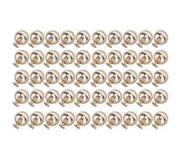Alomejor 50 Juegos de Remaches y Tachuelas de Bolas de Metal para Bolsos de Zapatos de Ropa de Artesanía en Cuero, Kit de Remaches Duradero de 15 Mm con Tornillos de 6 Mm (GOLD)