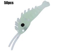 Alomejor 50 Señuelos Luminosos de Simulación de Camarones de Hierba, Cebo Artificial para Pesca en Mar y Agua Dulce con Acción de Natación Realista y Alta Visibilidad