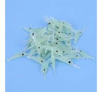 Alomejor 50 Unidades de Señuelos de Pesca Artificiales Luminosos con Forma de Camarón, Cebo Blando de Color Fluorescente de Alta Visibilidad con Postura de Natación Realista, para Pesca