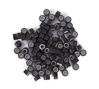 Alomejor 500 Uds. Cuentas de Extensión de Cabello de 5mm Anillos de Microenlace Forrados de Silicona Sujeción Segura Fácil de Usar para Extensiones de Cabello (Marron oscuro)