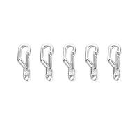 Alomejor 5PCS / Bolsa de Bloqueo mosquetón aleación Mini Resorte Gancho Llavero mosquetón(Silver)