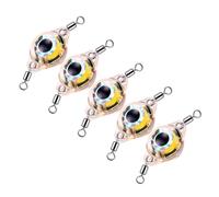 Alomejor 5PCS Surtido de Cucharas de Pesca Iluminadas para Pesca en Agua Salada y Dulce Anillos Giratorios Dobles Cebo de LED con Luz Que Atrae Peces (5 Piezas Conjunto Luz de giratoria Doble)