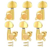 Alomejor 6 Clavijas de Afinación de Guitarra, Afinadores Dorados de Aleación de Zinc, Engranaje de Precisión con Cabezales de Máquina Cerrados para Guitarristas Acústicos