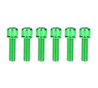 Alomejor 6 Unidades M5x25mm Tornillo Hexagonal de Cabeza Allen, Soporte de Aleación de Titanio para Bicicleta, Accesorios de Montaje para Componentes de Ciclismo (Verde)