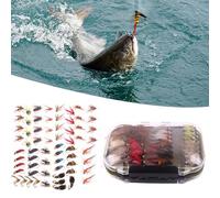 Alomejor 64 Señuelos de Pesca con Mosca Grayling Hechos a Mano de Colores Brillantes, Eficaces Probados para Truchas, Anzuelos Resistentes, Captura de Salmón, Equipo de Pesca con Mosca para