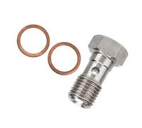 Alomejor 7 16inx20 UNF Adaptador de Montaje de Freno de Acero Inoxidable con Perno Banjo de 25 Mm con 2 Arandelas Reemplazo Directo Fácil Instalación para Reparación de Accesorios de Manguera de