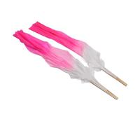 Alomejor Abanico para Danza del Vientre, 1 par, Diseño Clásico Suave de 16 Huesos, Abanico de Baile de 1,5 M de Largo para Actuaciones de Danza para Bailarines de Seda (Rosa y rosa roja)