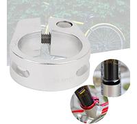 Alomejor - Abrazadera de sujeción de varilla de sillín de bicicleta de 28,6 mm, kit de sujeción de banda en V de escape de aleación de aluminio de calidad superior para bicicletas (SILVER)